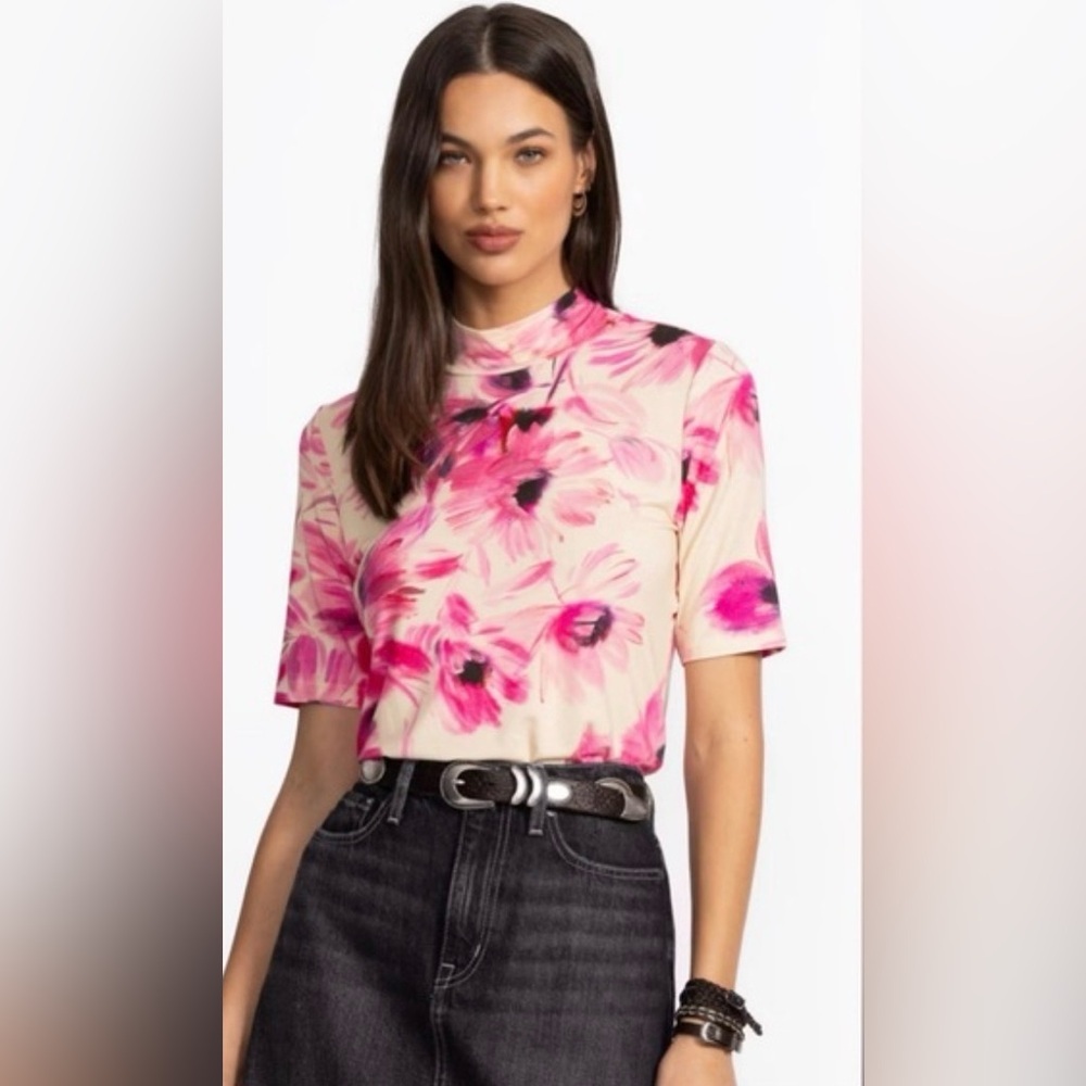NWT Johnny Was THE JANIE FAVORITE FITTED ELBOW SLEEVE MOCK NECK